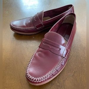 JOHNSTON & MURPHY Hallstead Leather Slip on loafer MENS 9M oxblood burgandy